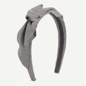 NWT J Crew Black and White Tweed Bow Headband